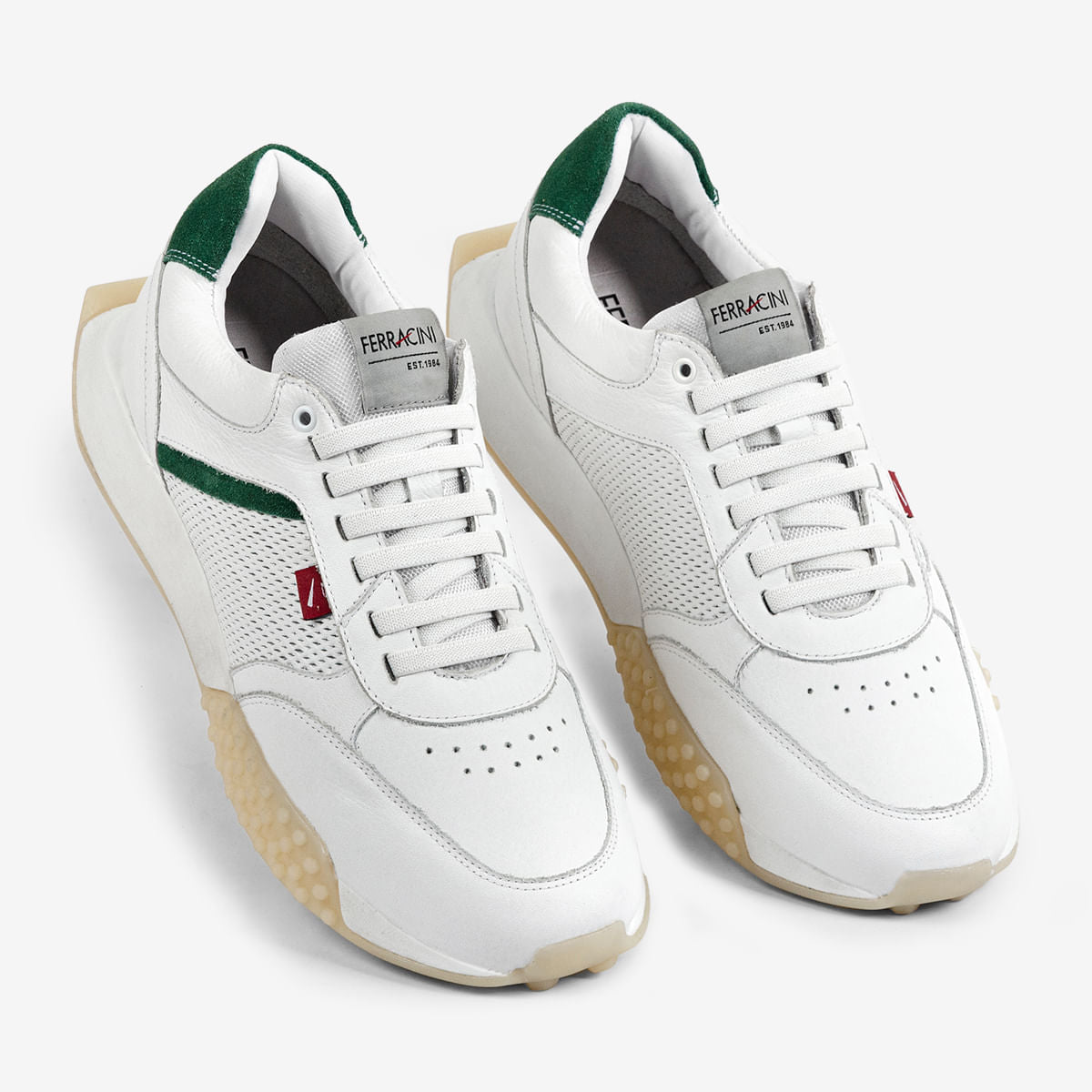 Sneaker Masculino de Couro Branco Racer |