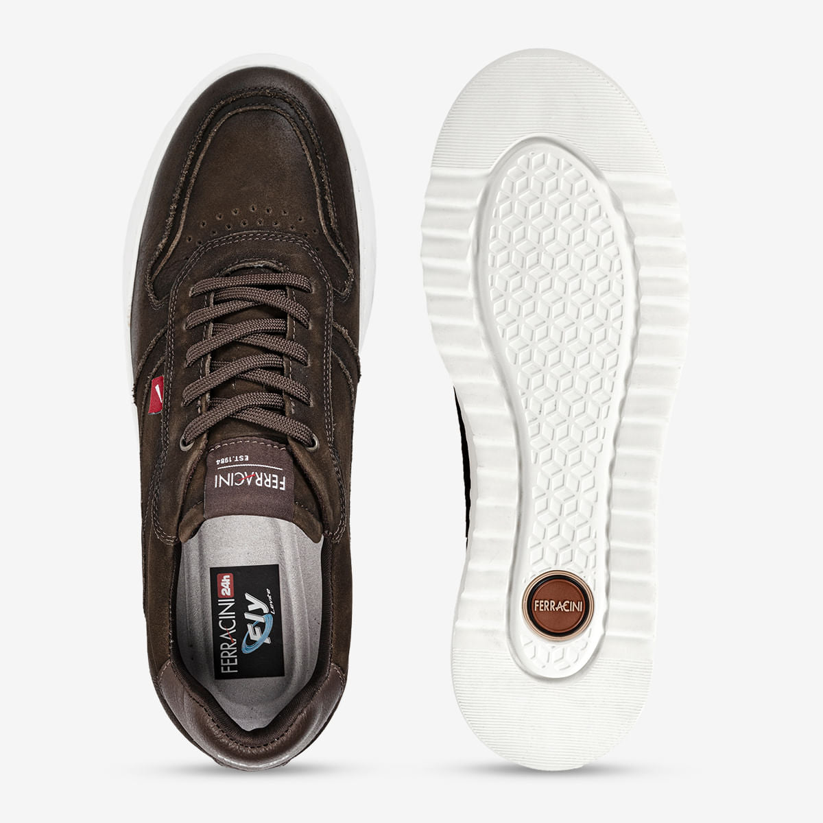 Sneaker Masculino Marrom Lancy