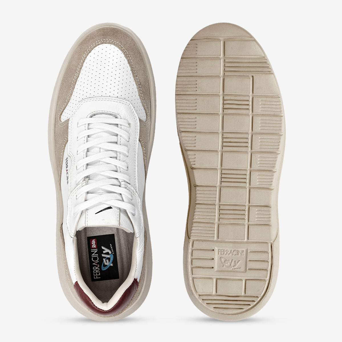 Sneaker Masculino Branco e Areia Energy