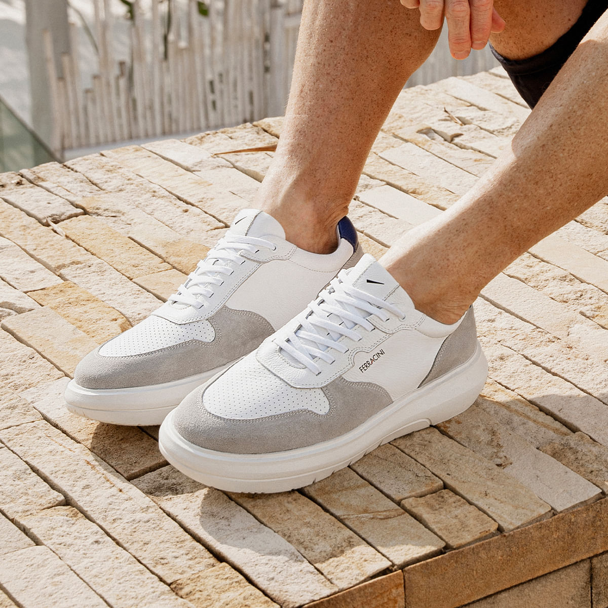 Sneaker Masculino Branco e Cinza Energy