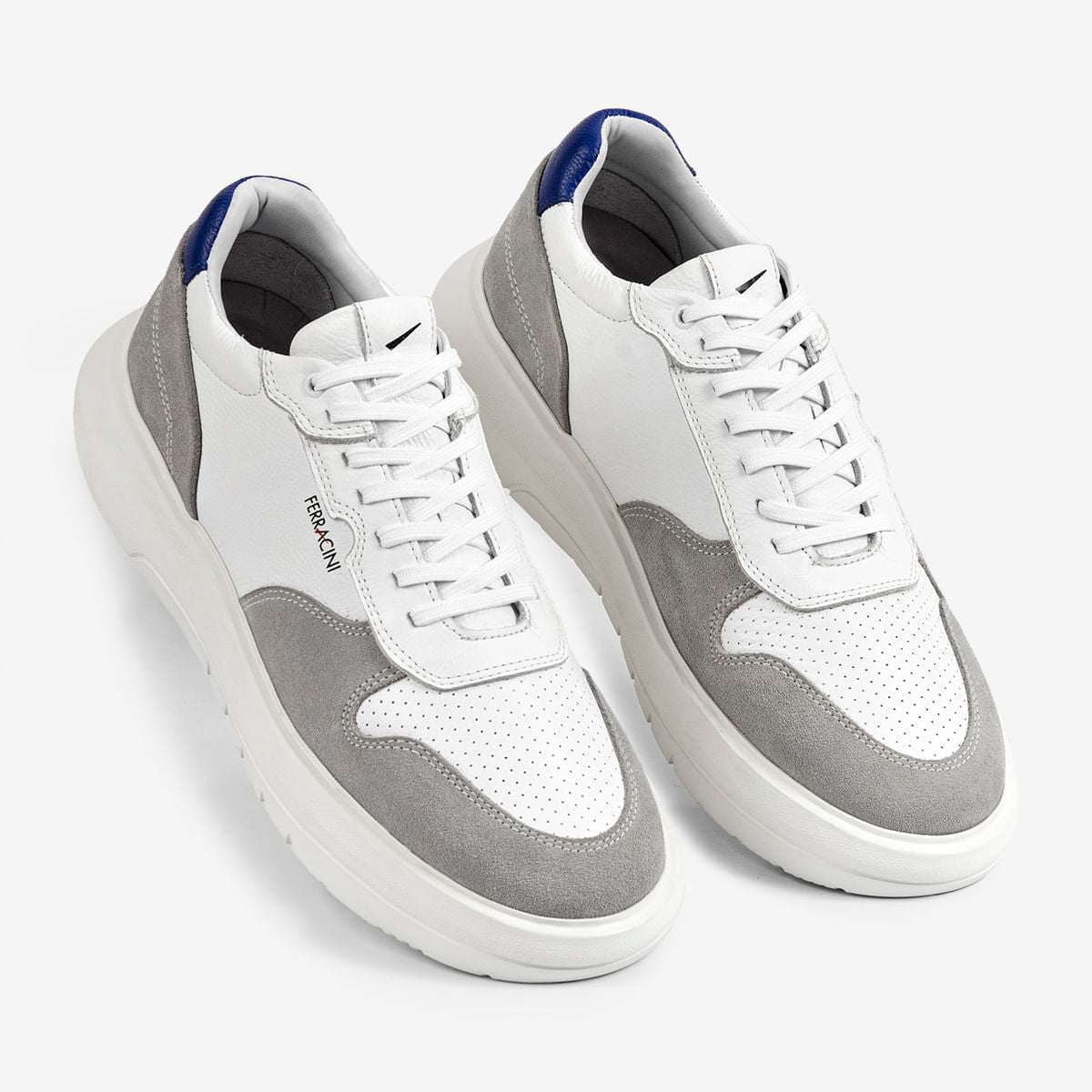 Sneaker Masculino Branco e Cinza Energy