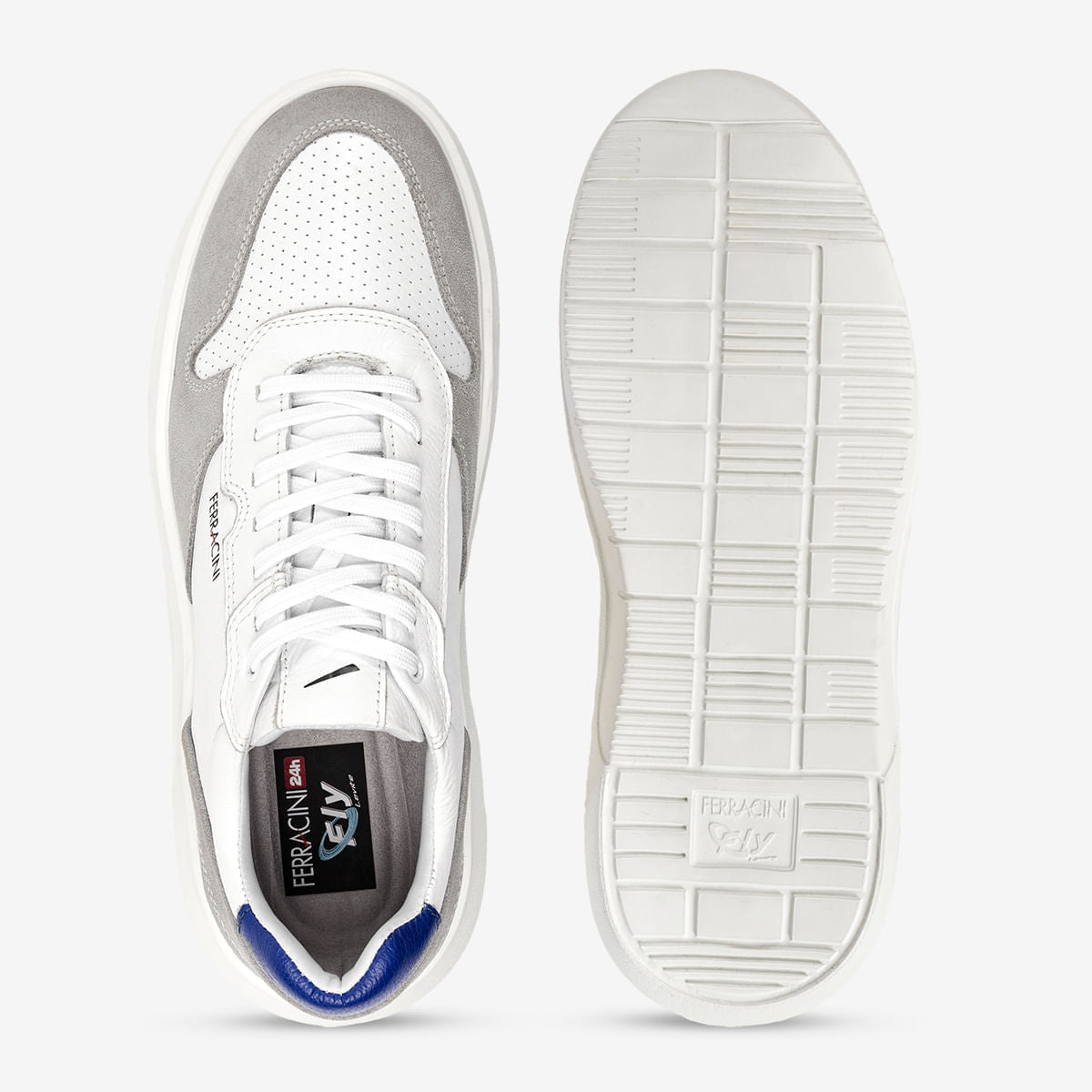 Sneaker Masculino Branco e Cinza Energy