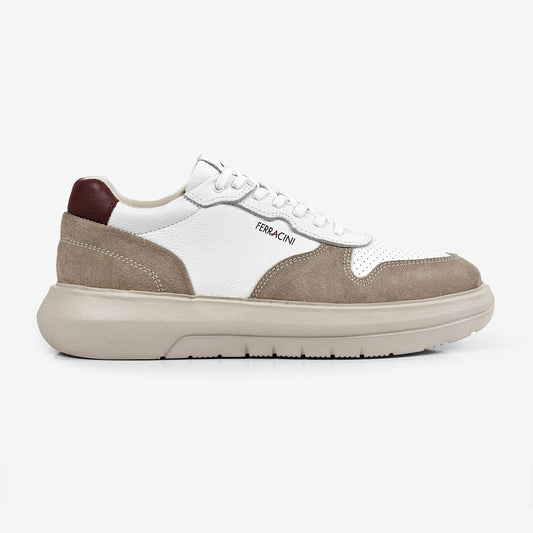 Sneaker Masculino Branco e Areia Energy