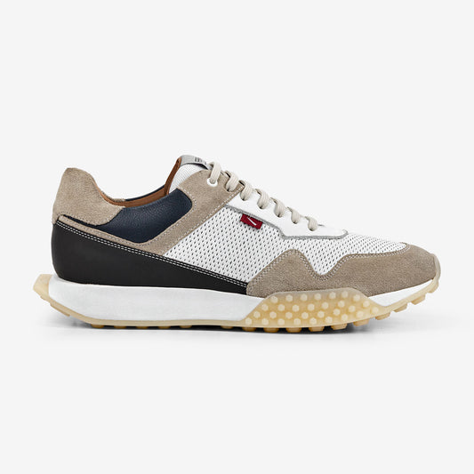 Sneaker Masculino Branco e Areia Racer |